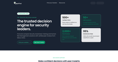 CyberFind – Vendor Decision Engine for CISOs UI