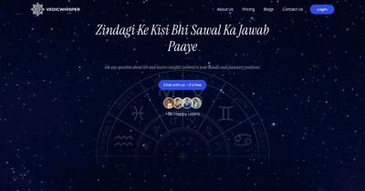 Vedic Whisper – AI Astrology Platform UI