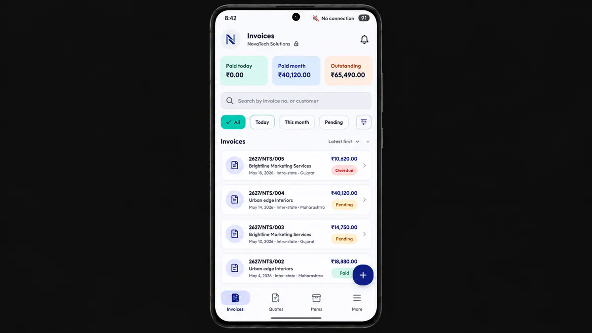 PocketGST offline · the app working with no connection
