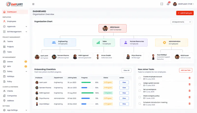 Emplyft HR platform screenshot