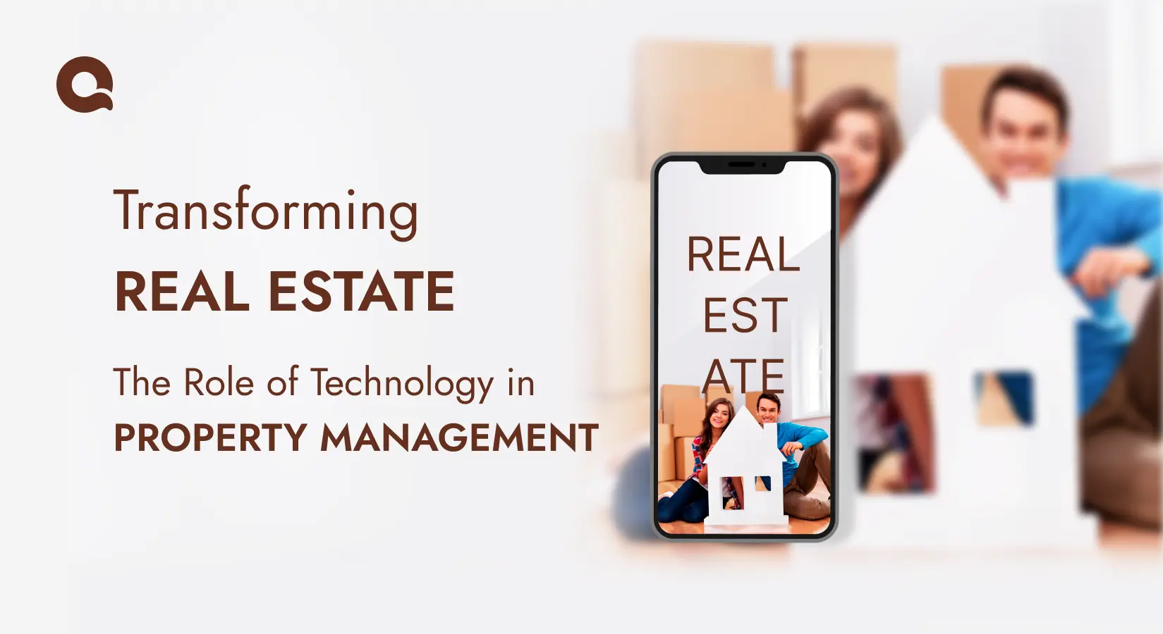 Technology in real estate property management: Smart devices, AI tools, and blockchain systems streamlining operations.